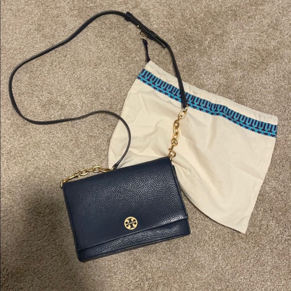Tory Burch Navy Emerson Leather Crossbody
